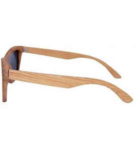 Square Wood Sunglasses for Men and Women - Bamboo Polarized Wooden Sunglasses - Coffee - CY18U3Y6GLN $27.47