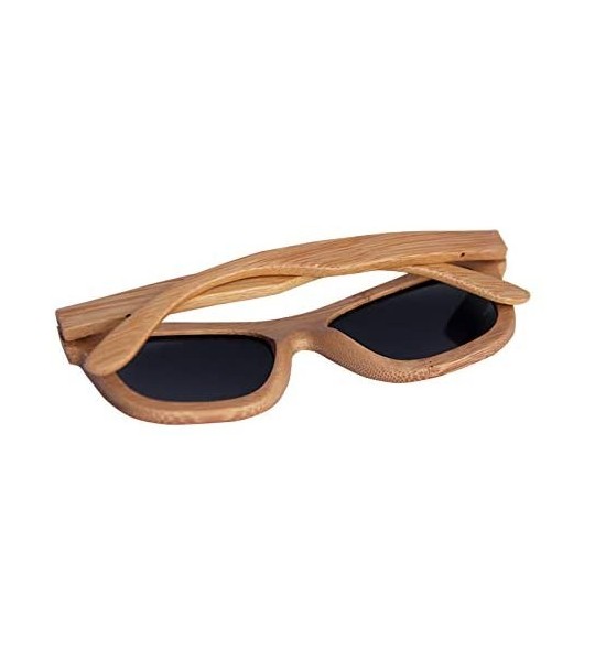 Square Wood Sunglasses for Men and Women - Bamboo Polarized Wooden Sunglasses - Coffee - CY18U3Y6GLN $27.47