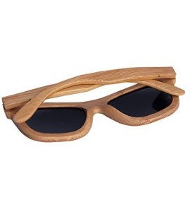 Square Wood Sunglasses for Men and Women - Bamboo Polarized Wooden Sunglasses - Coffee - CY18U3Y6GLN $27.47