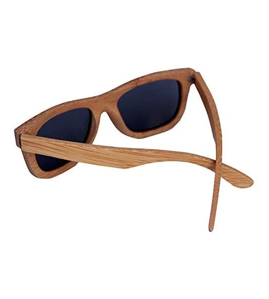 Square Wood Sunglasses for Men and Women - Bamboo Polarized Wooden Sunglasses - Coffee - CY18U3Y6GLN $27.47