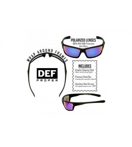 Wayfarer Polarized Wrap Around Sports Sunglasses - Black Matte Rubberized - Mystic Mirror - CD18CSTTZC9 $23.39