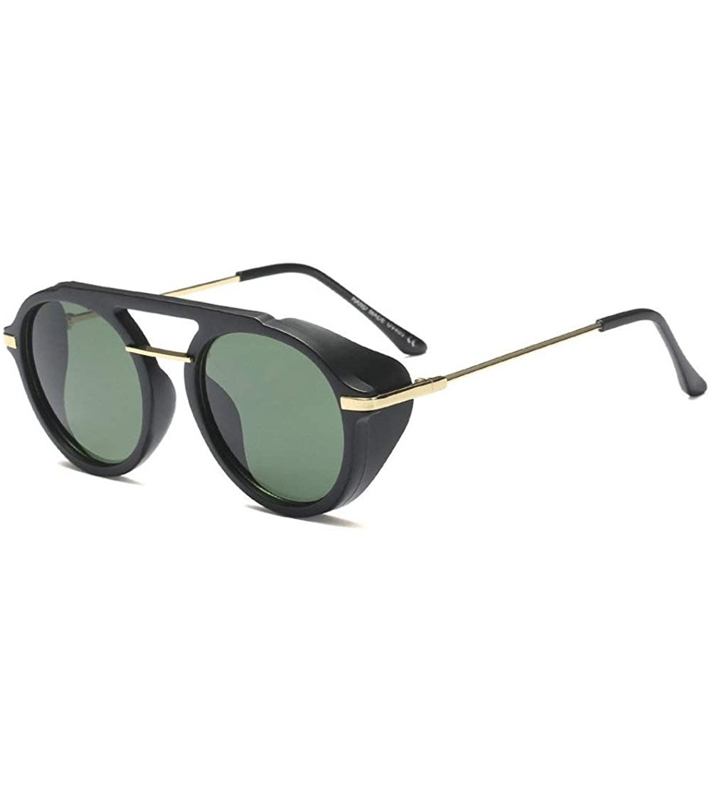 Round New Unisex punk Sunglasses Luxury Brand Designer round eyeglasses Vintage Punk Glasses Gradient Shades - CR18LN2ECED $2...