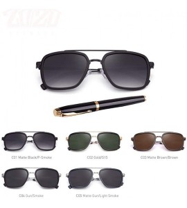 Aviator 20/20 Brand Design Polarized Sunglasses Men Driving Printing C01BlackP-Smoke - C04gunsmoke - C118Y3O662C $35.71