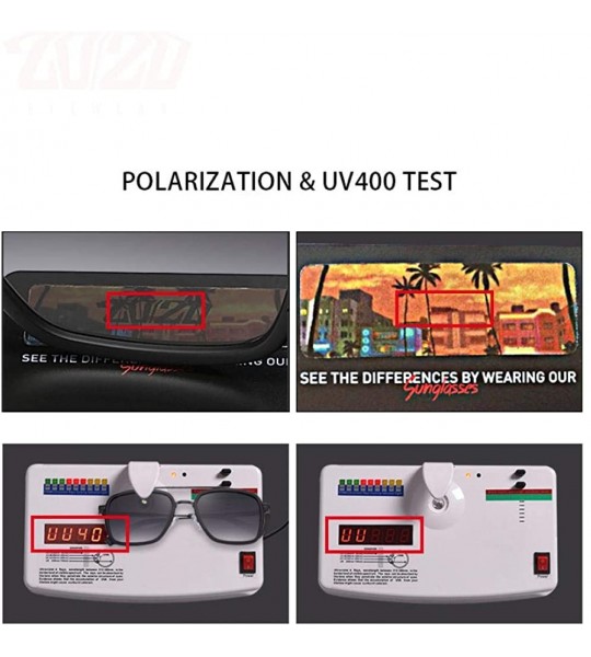 Aviator 20/20 Brand Design Polarized Sunglasses Men Driving Printing C01BlackP-Smoke - C04gunsmoke - C118Y3O662C $35.71