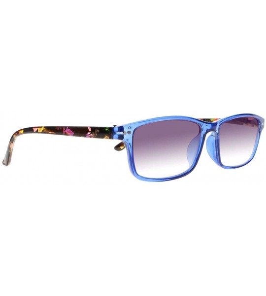 Rectangular Multi-Color Women Style Tinted Lens Rectangle - Protection Outdoor Reading Glasses - Blue - C818HT47D93 $19.55