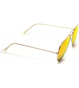 Oversized Polarized Metal Frame Pilot Style Aviator Sunglasses - Gold Frame / Mirror Red/Orange Lens - CI12GHKWRA3 $22.80