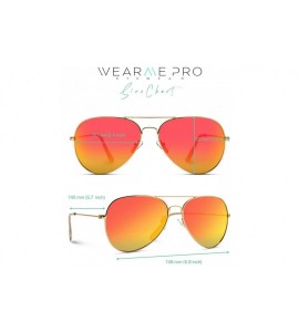 Oversized Polarized Metal Frame Pilot Style Aviator Sunglasses - Gold Frame / Mirror Red/Orange Lens - CI12GHKWRA3 $22.80