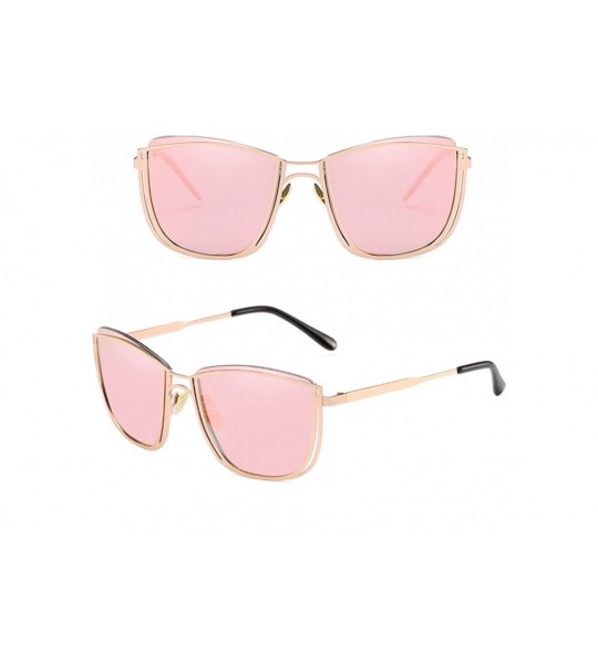 Square Square Retro Outdoor Travel Unisex Sunglasses with Exquisite Metal Frame - Pink - C718CGNAOTR $27.43