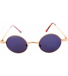 Round Retro Round John Lennon Style Sunglasses - Gold - CG12HSCRPPR $34.10