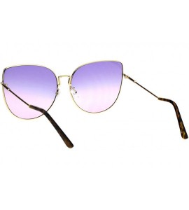 Butterfly Womens Butterfly Metal Rim Retro Oceanic Gradient Lens Sunglasses - Gold Purple Pink - C718E07KT0U $23.28