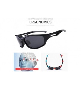 Wrap Polarized Sports Sunglasses for Men Cycling Driving Fishing Golf Tr90 Unbreakable Frame - C818R55UX74 $34.19