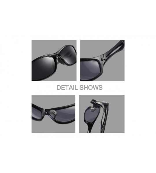 Wrap Polarized Sports Sunglasses for Men Cycling Driving Fishing Golf Tr90 Unbreakable Frame - C818R55UX74 $34.19