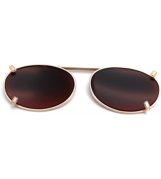 Aviator Clip On- Flip Up- Adjustable Spring Clip on- Driving Lens - E1 Medium Size Oval / Driving Lens Gold - CN18WWGEY55 $26.72