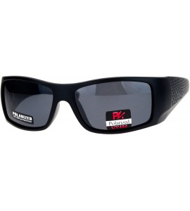 Sport Antiglare Polarized Lens Mens Sport Plastic Warp Sunglasses - Matte Black - CG1208ILWPR $23.19