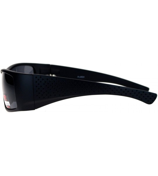 Sport Antiglare Polarized Lens Mens Sport Plastic Warp Sunglasses - Matte Black - CG1208ILWPR $23.19