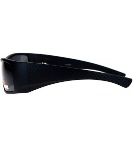 Sport Antiglare Polarized Lens Mens Sport Plastic Warp Sunglasses - Matte Black - CG1208ILWPR $23.19