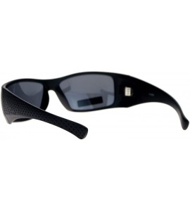 Sport Antiglare Polarized Lens Mens Sport Plastic Warp Sunglasses - Matte Black - CG1208ILWPR $23.19