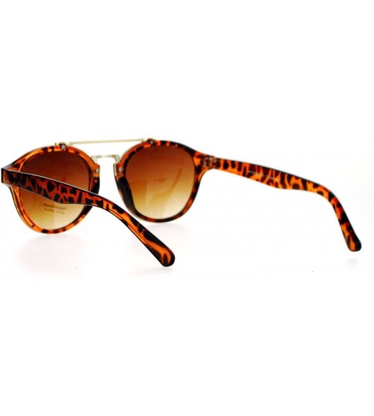 Round Womens Vintage Retro Fashion Sunglasses Round Designer Frame - Tortoise (Brown) - C31898OOYZD $20.03