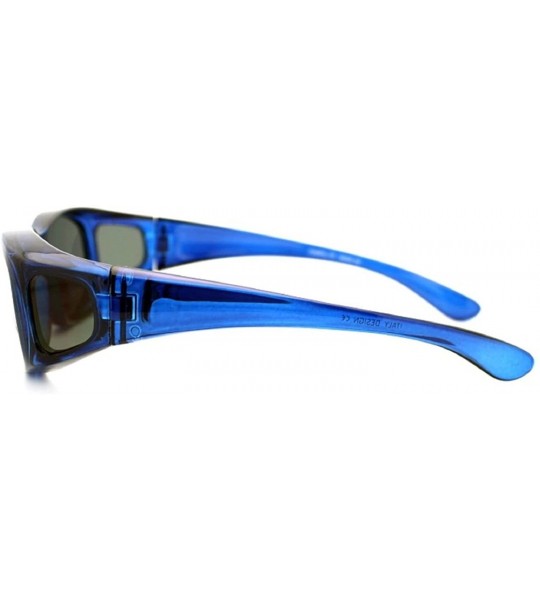 Oval 2 Extra Small Polarized Fit Over Sunglasses Wear Over Eyeglasses - Blue / Teal - CF12LMD5FGT $45.42