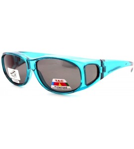 Oval 2 Extra Small Polarized Fit Over Sunglasses Wear Over Eyeglasses - Blue / Teal - CF12LMD5FGT $45.42