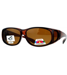 Rectangular Polarized 55mm Fit Over OTG Oval Rectangular Sunglasses - All Brown - C412MXWAFT4 $20.13