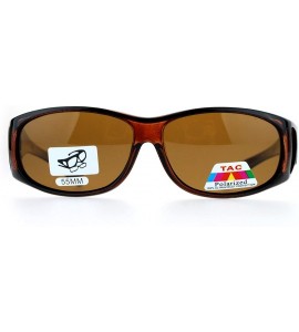 Rectangular Polarized 55mm Fit Over OTG Oval Rectangular Sunglasses - All Brown - C412MXWAFT4 $20.13