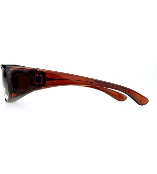 Rectangular Polarized 55mm Fit Over OTG Oval Rectangular Sunglasses - All Brown - C412MXWAFT4 $20.13