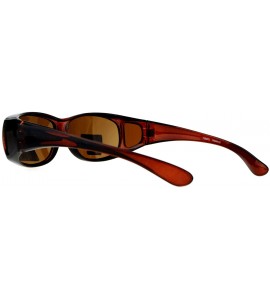 Rectangular Polarized 55mm Fit Over OTG Oval Rectangular Sunglasses - All Brown - C412MXWAFT4 $20.13