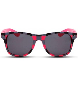 Wayfarer 2 Pair HQL Party Plaid Fancies by Sojayo - 1 Light Blue & 1 Dark Pink (2 Pack) - CH18C5Q2NM0 $23.24