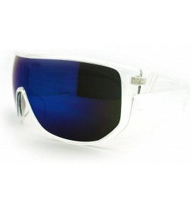 Wrap Futuristic Mens Oversized Shield Mono Lens Sport Warp Sunglasses - Clear - CU11J6WV1W1 $23.61