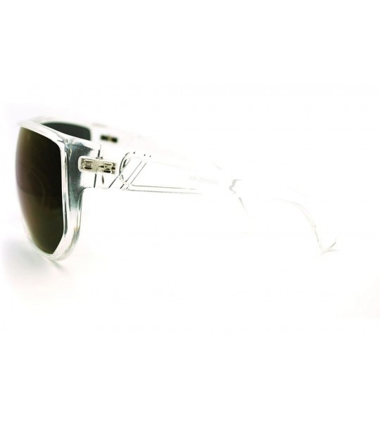 Wrap Futuristic Mens Oversized Shield Mono Lens Sport Warp Sunglasses - Clear - CU11J6WV1W1 $23.61