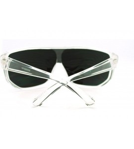 Wrap Futuristic Mens Oversized Shield Mono Lens Sport Warp Sunglasses - Clear - CU11J6WV1W1 $23.61