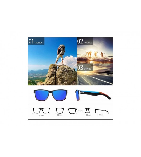 Rectangular Vintage Polarized Sunglasses for Men and Women Driving Sun glasses 100% UV Protection - CL18Y2SXZCU $34.43