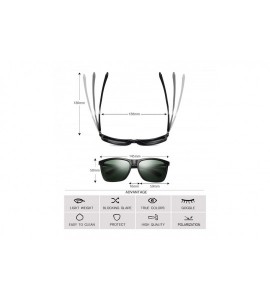 Wrap Polarized Sunglasses for Men Aluminum Mens Sunglasses Driving Rectangular Sun Glasses For Men/Women - CM18HY9LTZ0 $22.45
