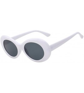 Sport Women Cateye UV400 Glasses Classic Retro Vintage Oval Sunglasses Eeywear - White Black - C918C75UEXZ $18.57