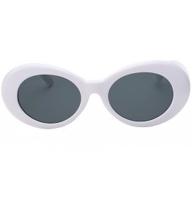 Sport Women Cateye UV400 Glasses Classic Retro Vintage Oval Sunglasses Eeywear - White Black - C918C75UEXZ $18.57