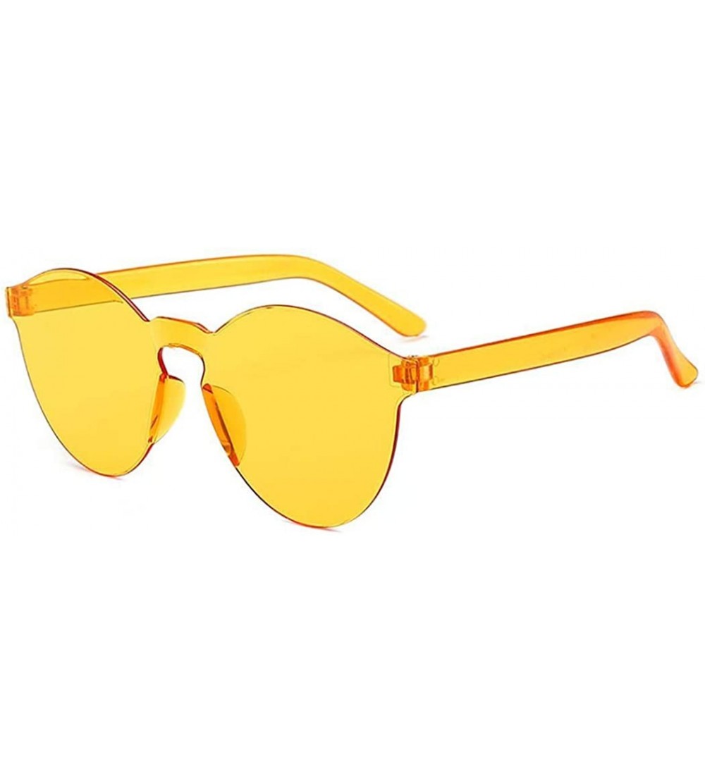 Round Unisex Fashion Candy Colors Round Frame UV Protection Outdoor Sunglasses Sunglasses - Dark Yellow - CG190L6TY3D $29.77