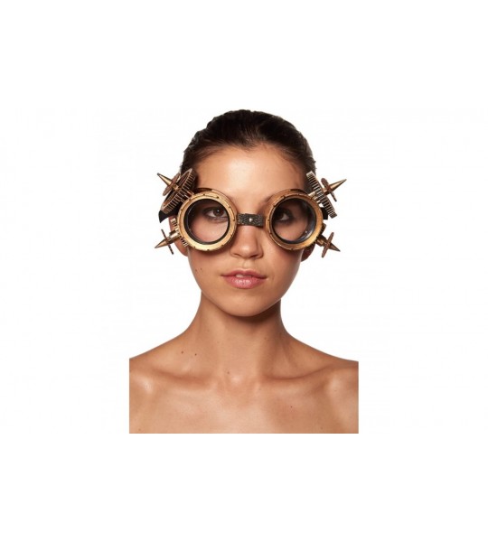 Goggle Steampunk Goggles (One Size Fits Most) - Gold-spikes - CG184EM73MM $27.22