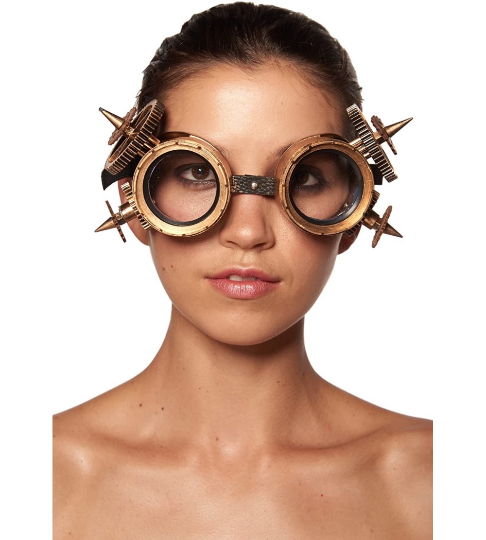 Goggle Steampunk Goggles (One Size Fits Most) - Gold-spikes - CG184EM73MM $27.22