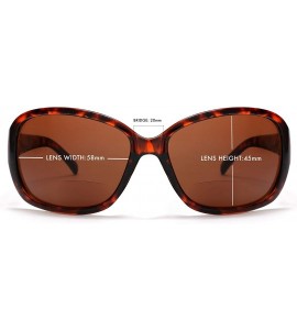 Oval Women's Bifocal Reading Sunglasses Fashion Readers for Under the Sun Square Sunglasses - Tortoise - CI11H0DW1NV $43.78