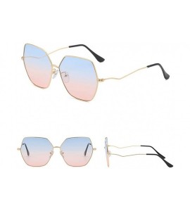 Semi-rimless Fashion Man Women Sunglasses Irregular Shape Eyeglasses Glasses Vintage Retro Style Eyewear - C - CE18SWD284H $1...