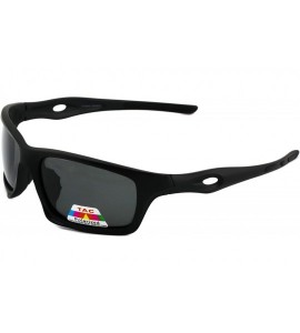 Sport Polarized Sports Sunglasses Baseball Running Cycling Fishing Golf Safety Lens - Matte Black - CX11HWM5GQ9 $18.40