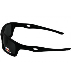 Sport Polarized Sports Sunglasses Baseball Running Cycling Fishing Golf Safety Lens - Matte Black - CX11HWM5GQ9 $18.40