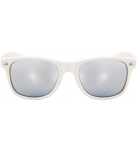 Oversized Men Women Sunglasses White Frame Silver Mirror Lens - CQ119OFMZI9 $16.33