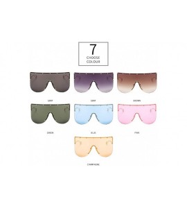 Square Vintage Sunglasses Oversized Windproof Glasses - Brown - CJ18NHXTI6D $25.43