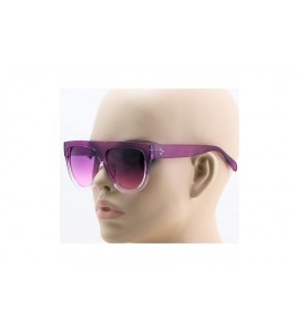 Oversized Vintage Shadow Designer Flat Top Aviator Oversize Women Gradient Sunglasses - Purple - White - CD1864WG2MT $18.19