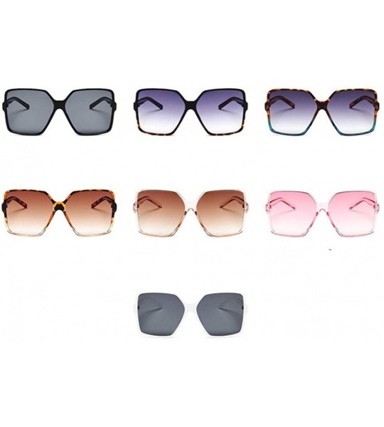 Oversized Sexy Leopard Oversized Square Sunglasses Men Lens Big Frame Sun Glasses Women UV400 Silver Gradient Eyewear - C918U...