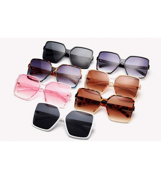 Oversized Sexy Leopard Oversized Square Sunglasses Men Lens Big Frame Sun Glasses Women UV400 Silver Gradient Eyewear - C918U...