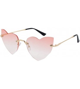 Semi-rimless Heart Shaped Rimless Sunglasses Candy Color Eyewear Lightweight Sunglasses Mirrored Lens Fashion Goggle Eyewear ...