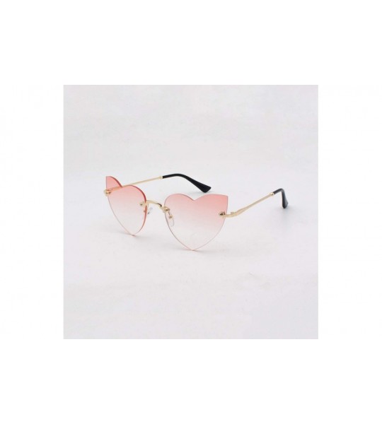 Semi-rimless Heart Shaped Rimless Sunglasses Candy Color Eyewear Lightweight Sunglasses Mirrored Lens Fashion Goggle Eyewear ...